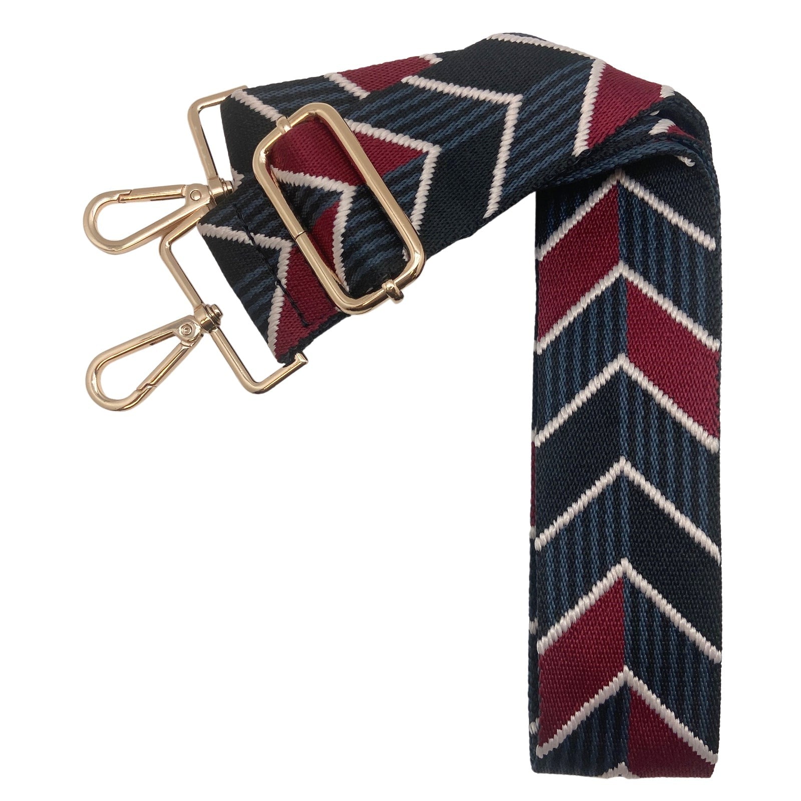 Chevron Stripe - Burgundy, Grey & Black