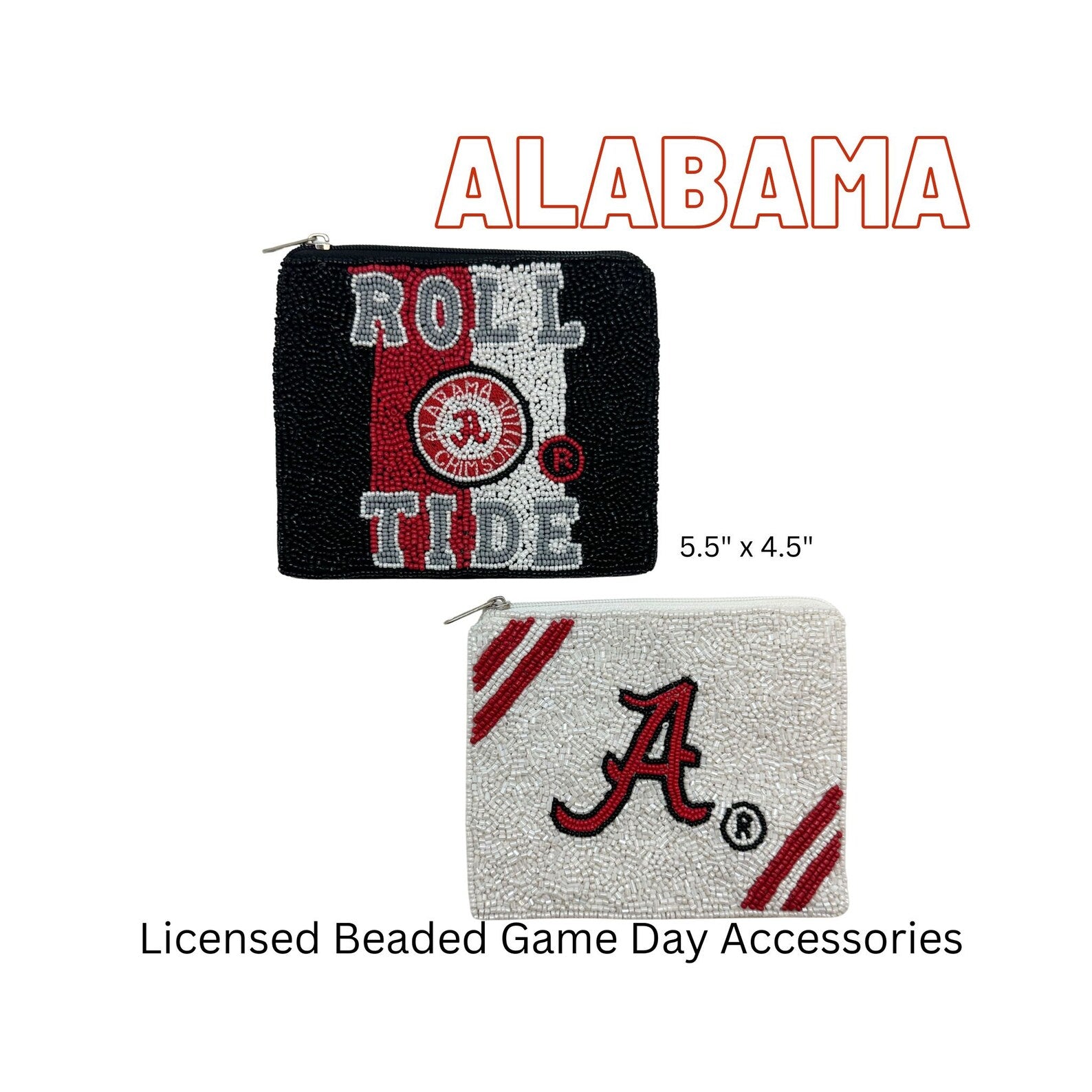 Alabama Beaded Game Day Coin Pouch