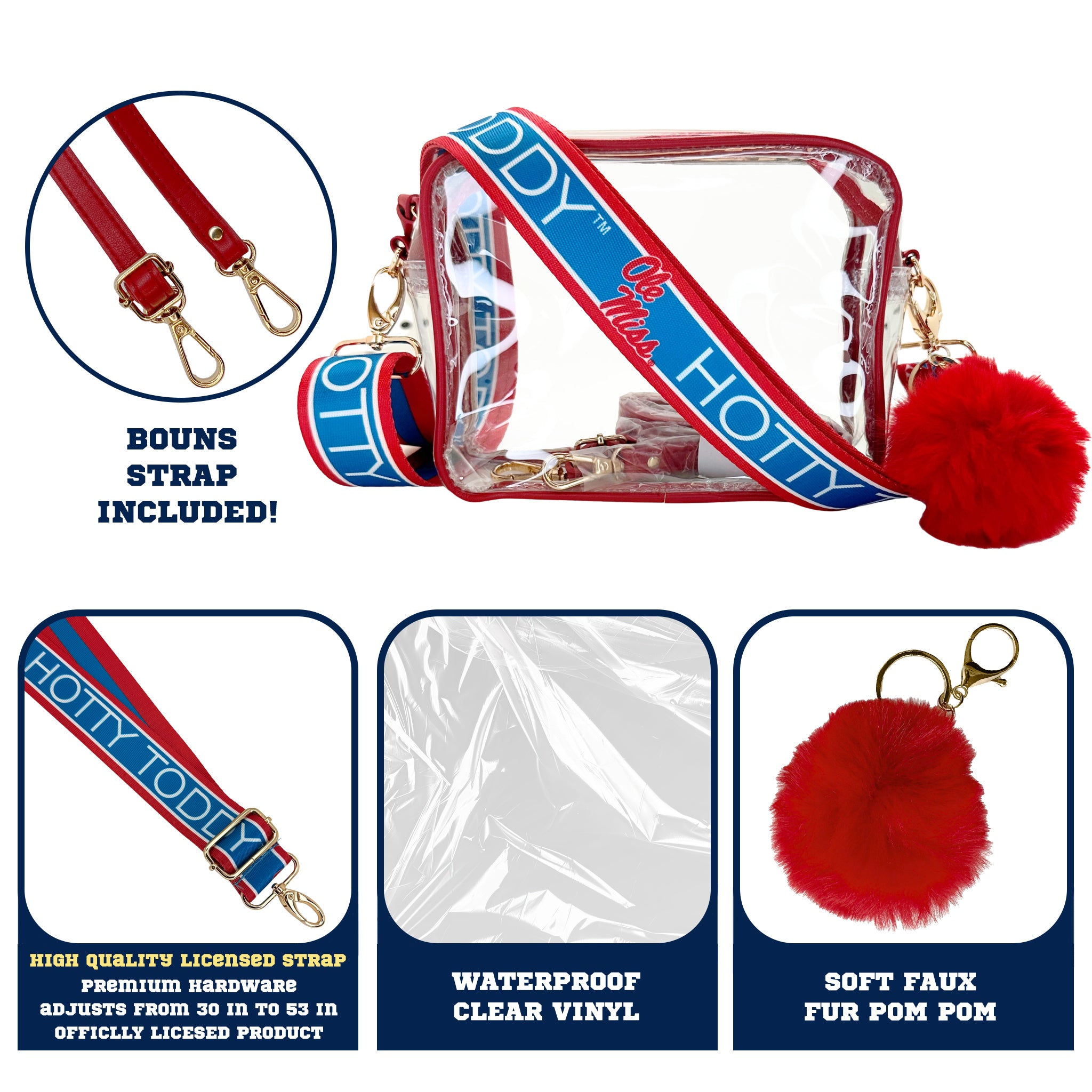 Ole Miss Hotty Toddy Purse Set w/Licensed Strap