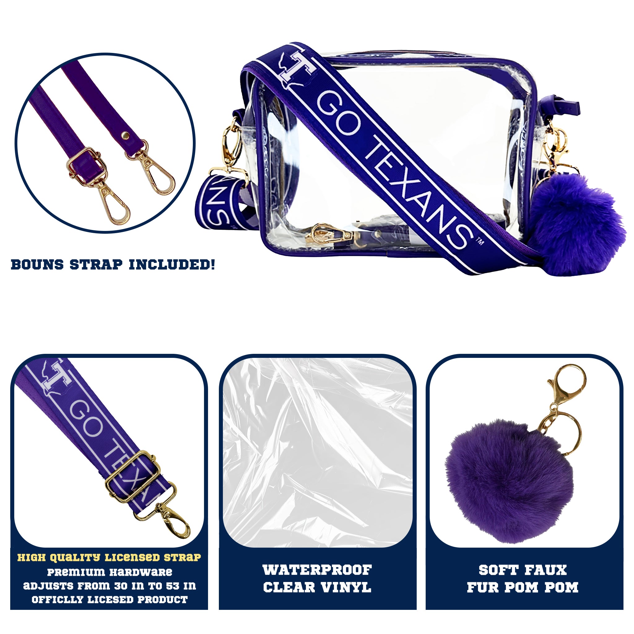 Tarleton Texans Purse Set w/Licensed Strap