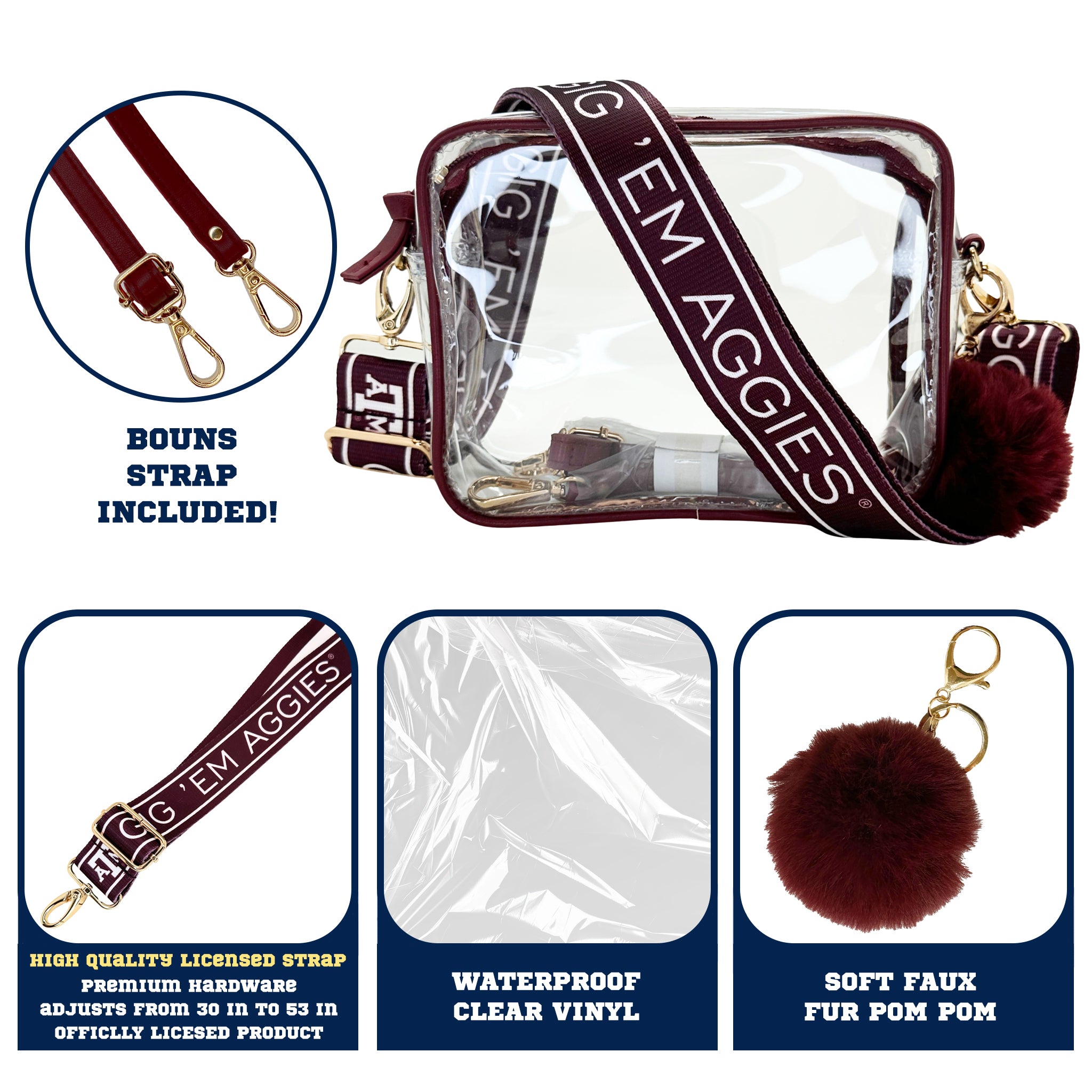 Texas A&M Purse Set w/Licensed Strap