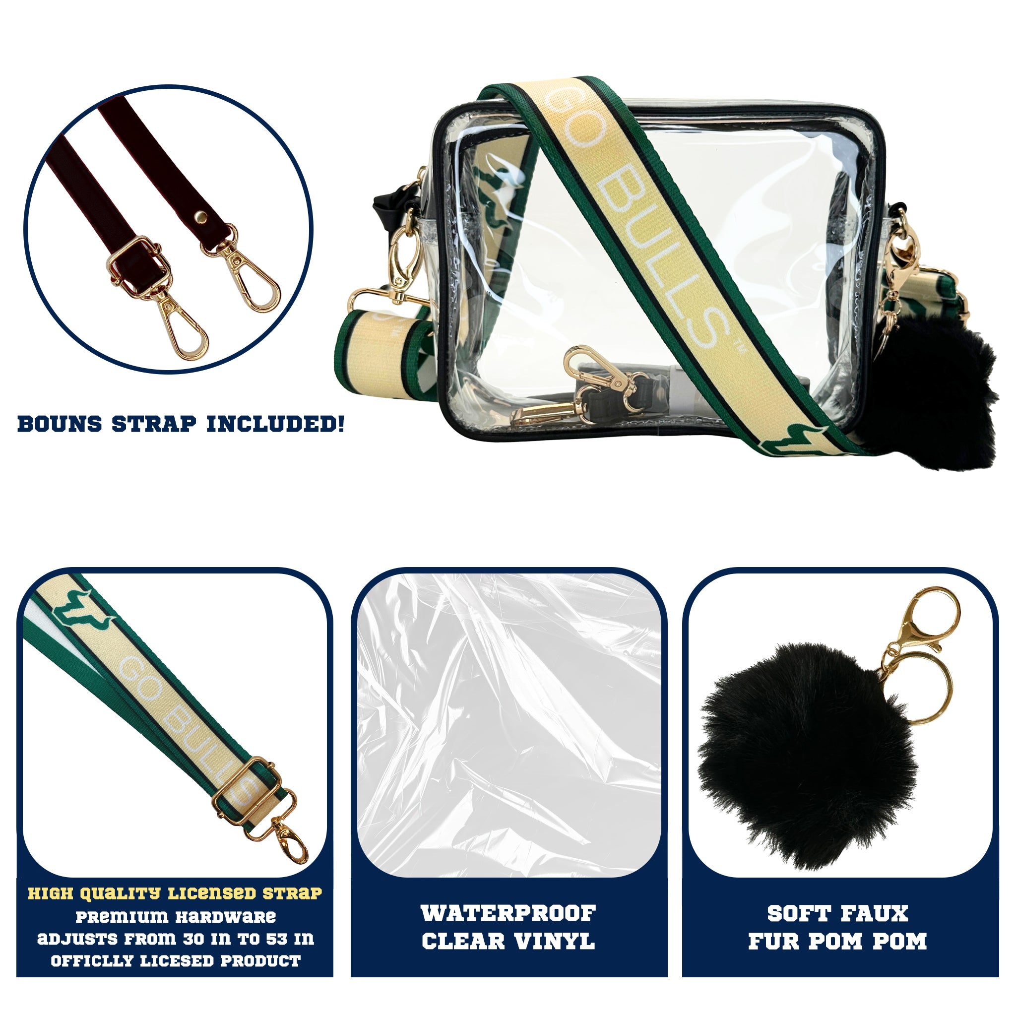 South Florida Bulls Purse Set w/Licensed Strap