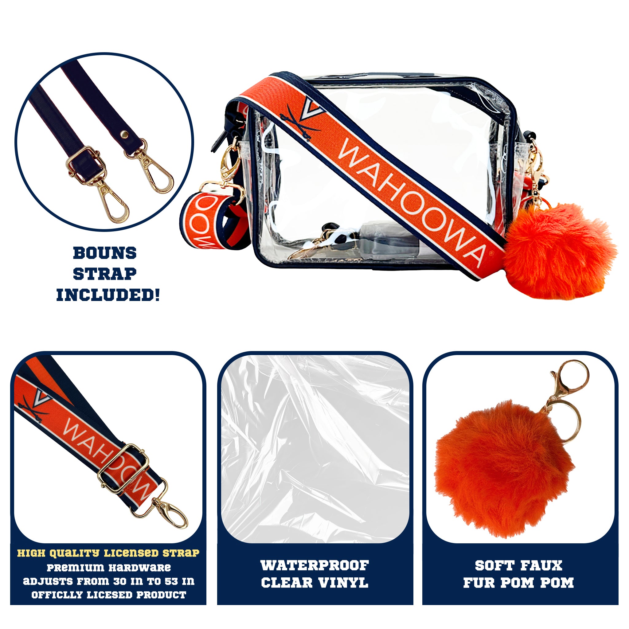 Virginia Cavaliers Purse Set w/Licensed Strap