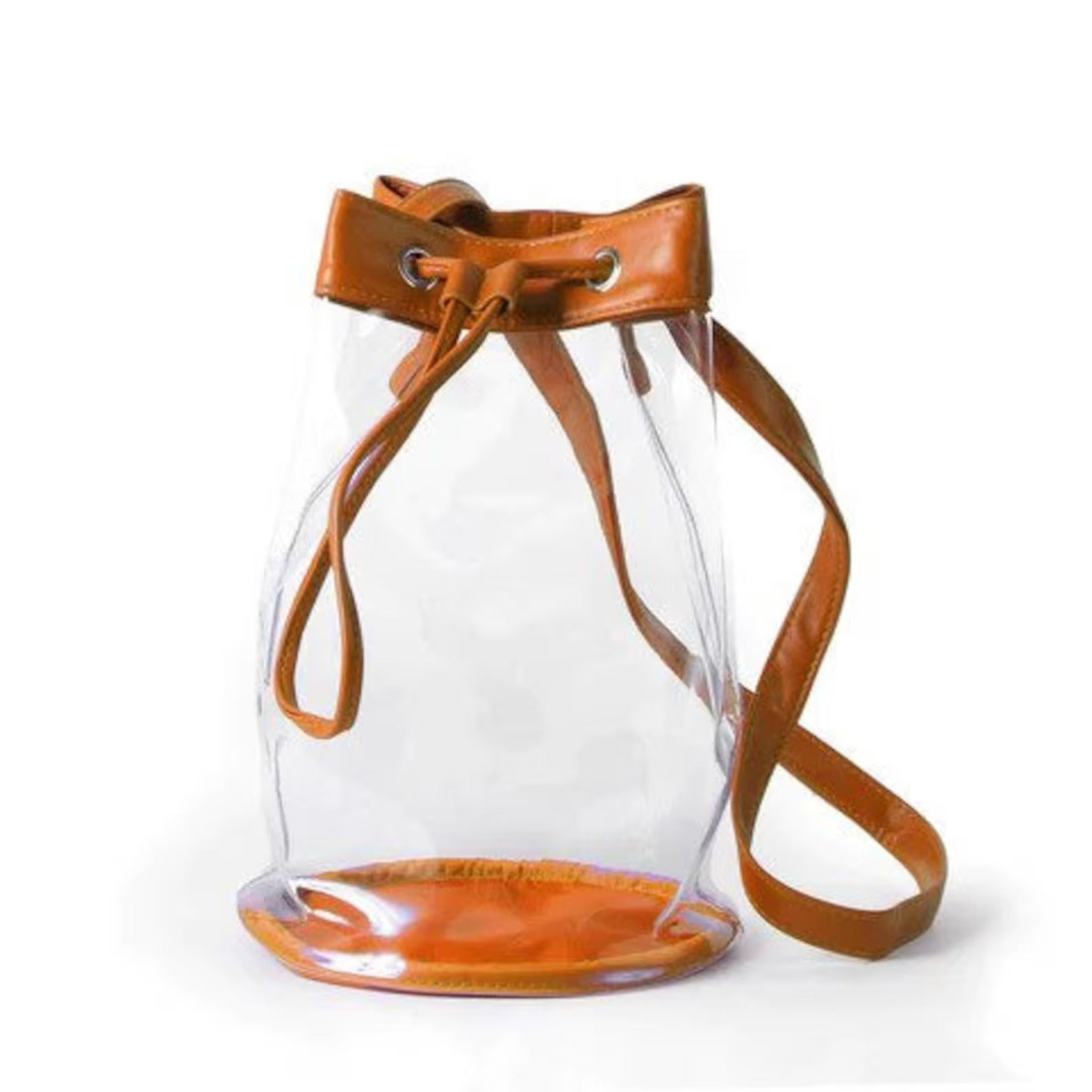 Stadium Approved Clear Bucket Bag - Burnt Orange Trim