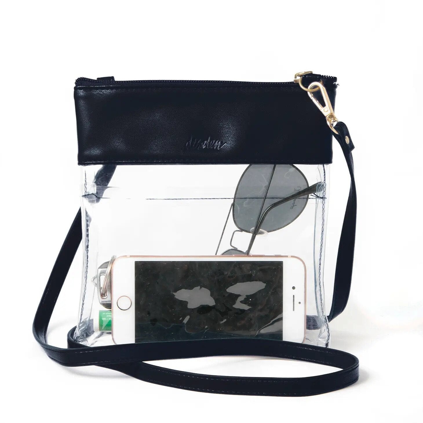 Crossbody Clear Compact Bag - Black