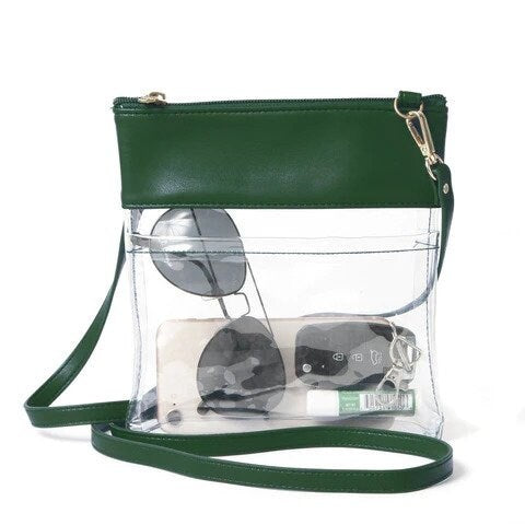 Crossbody Clear Compact Bag - Green