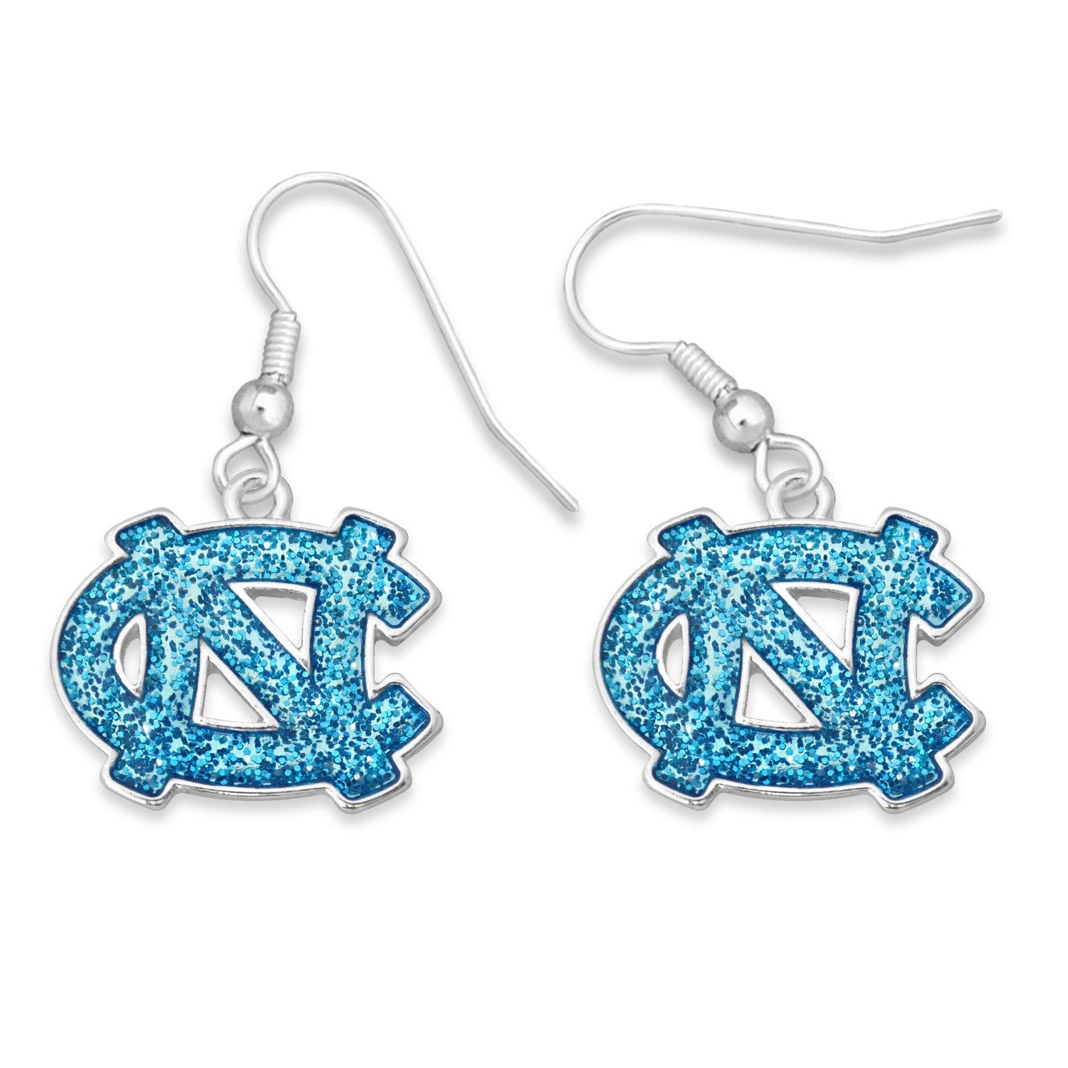 NORTH CAROLINA "NC" Glitter Earrings