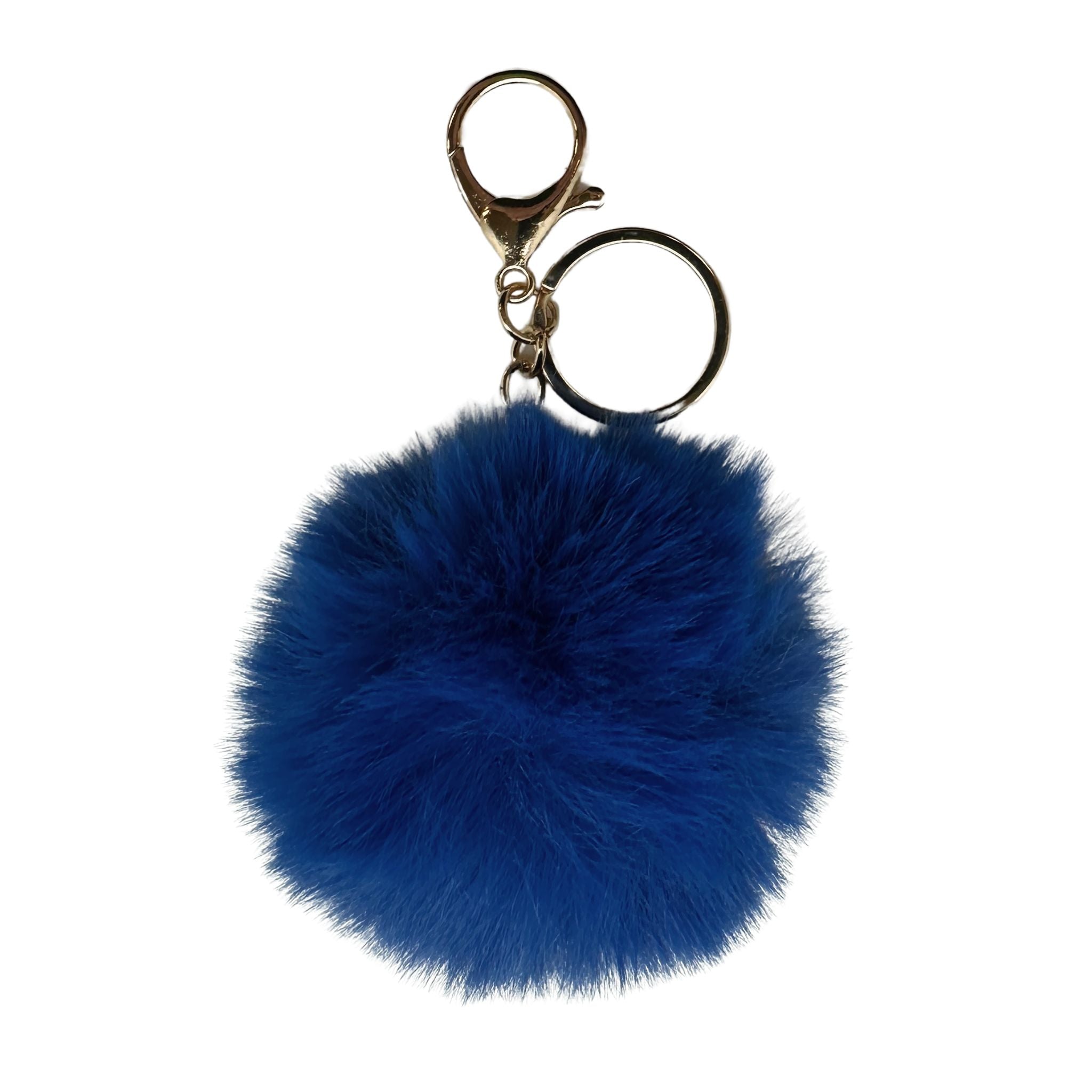 Faux Fur Pom Pom Keychain - Royal