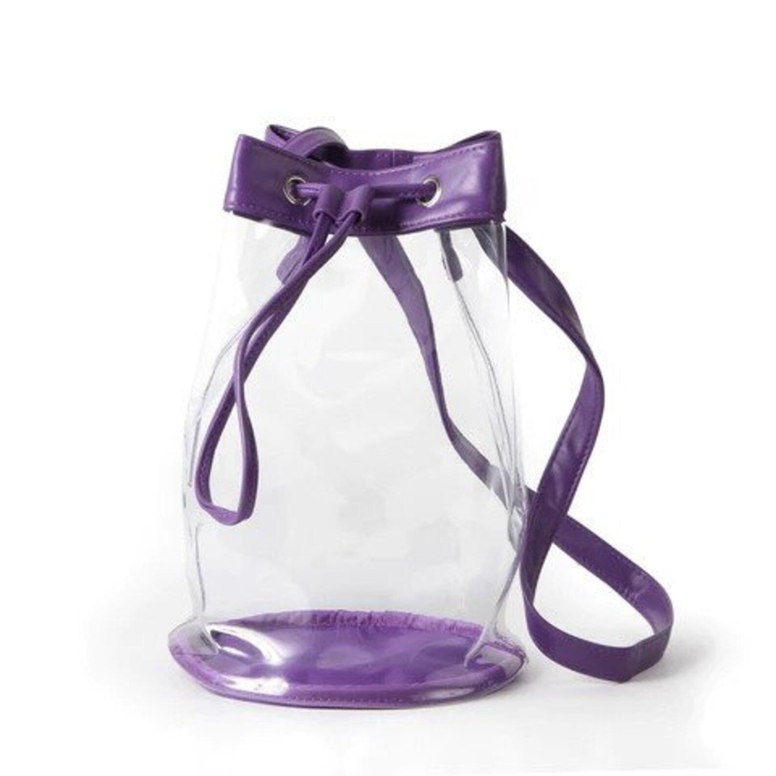 Stadium Approved Clear Bucket Bag - Purple Trim