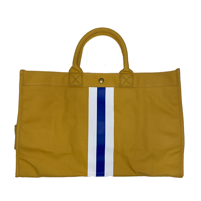 Stripe Canvas Tote- Yellow