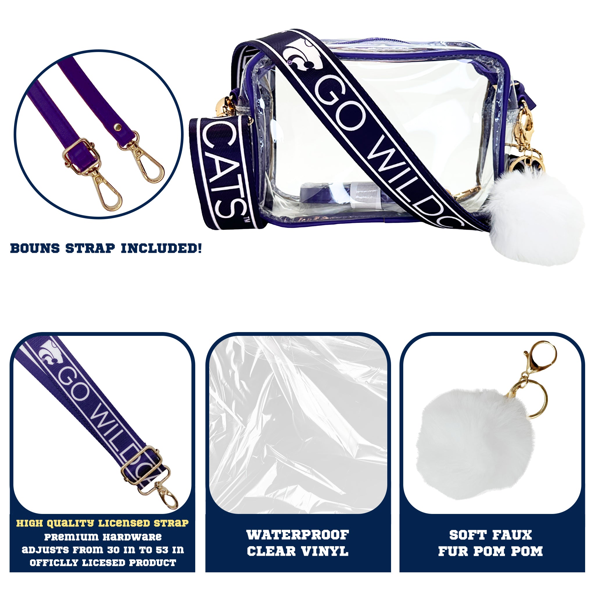 Kansas State Wildcats Purse Set w/Licensed Strap