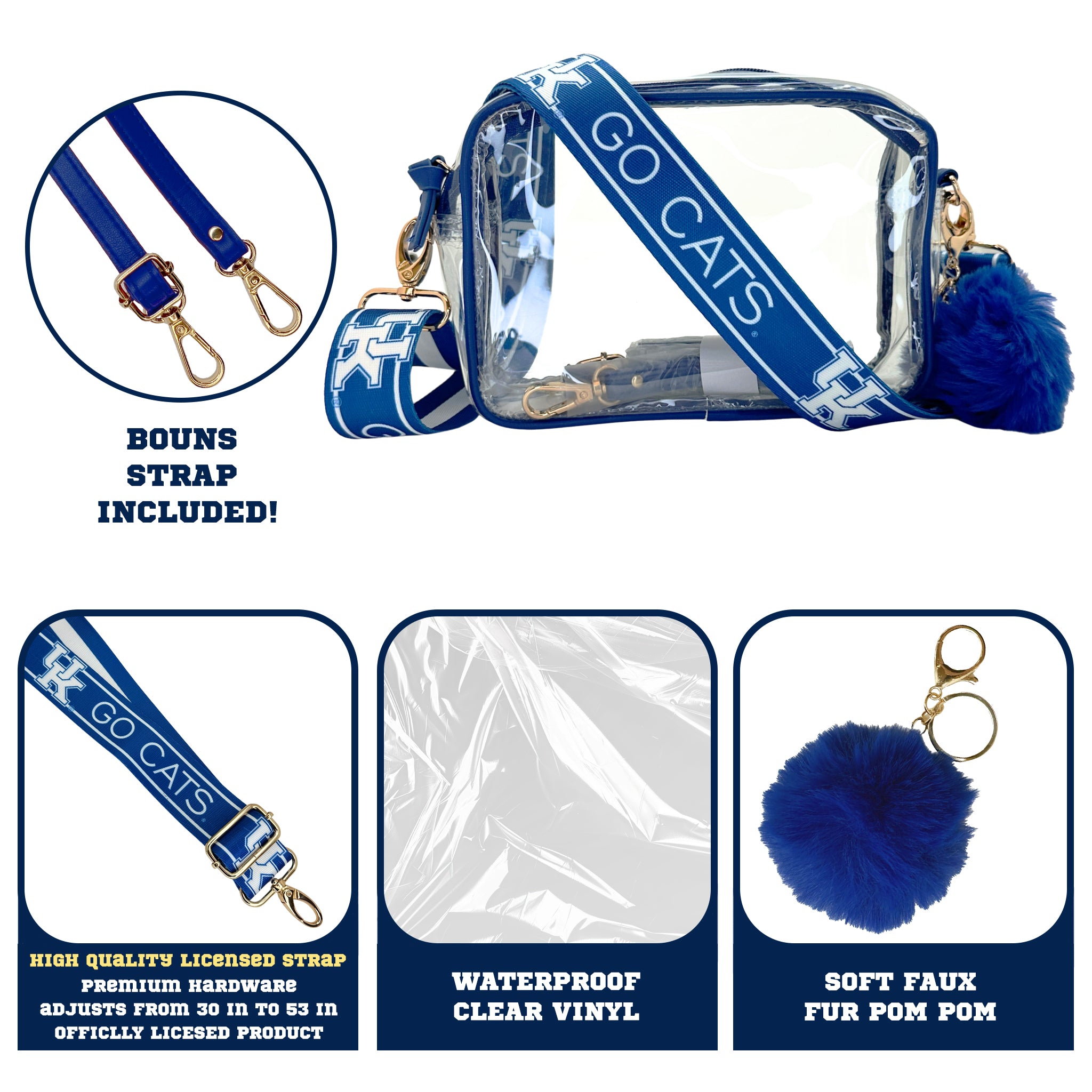 Kentucky Wildcats Purse Set w/Licensed Strap