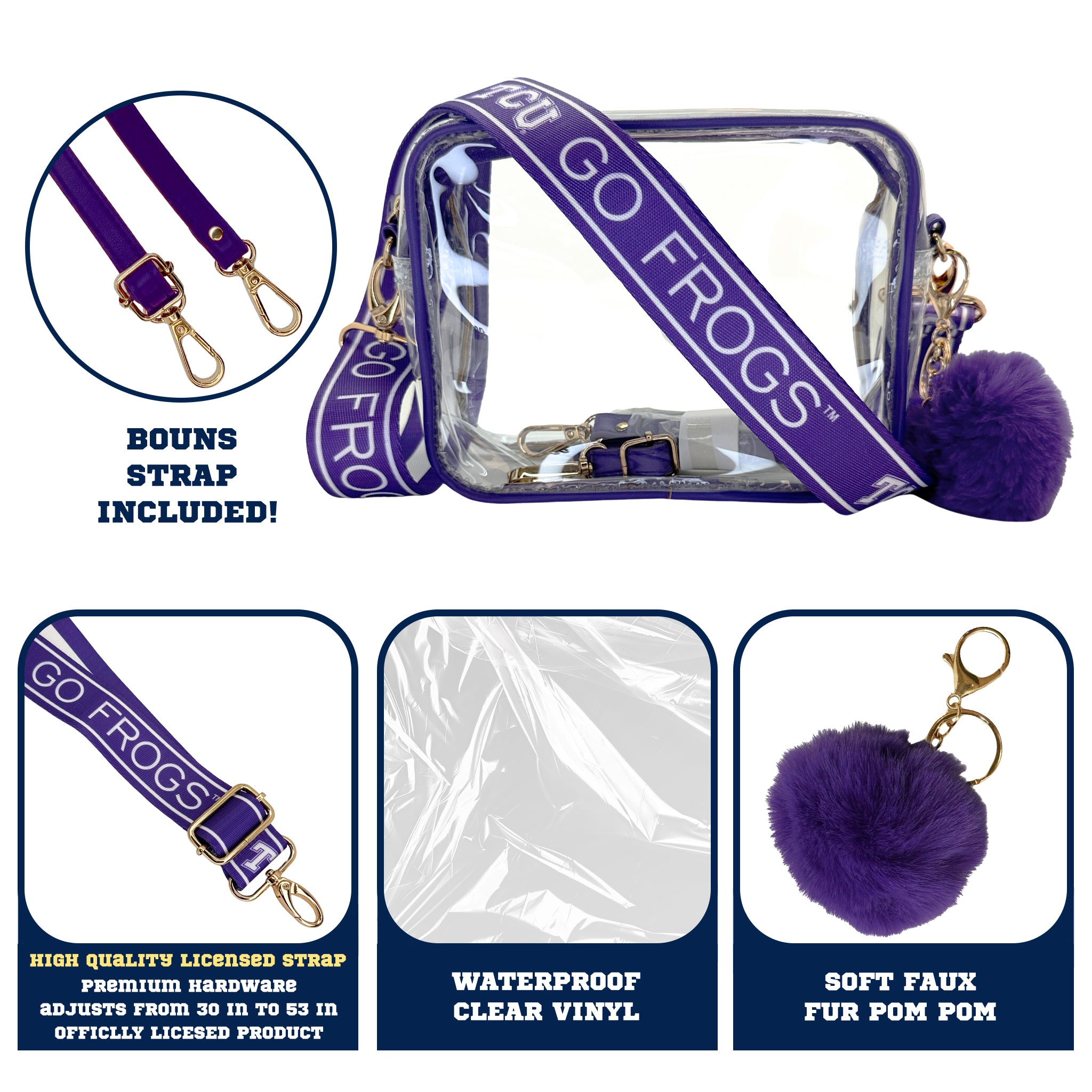 TCU Frogs Purse Set w/Licensed Strap