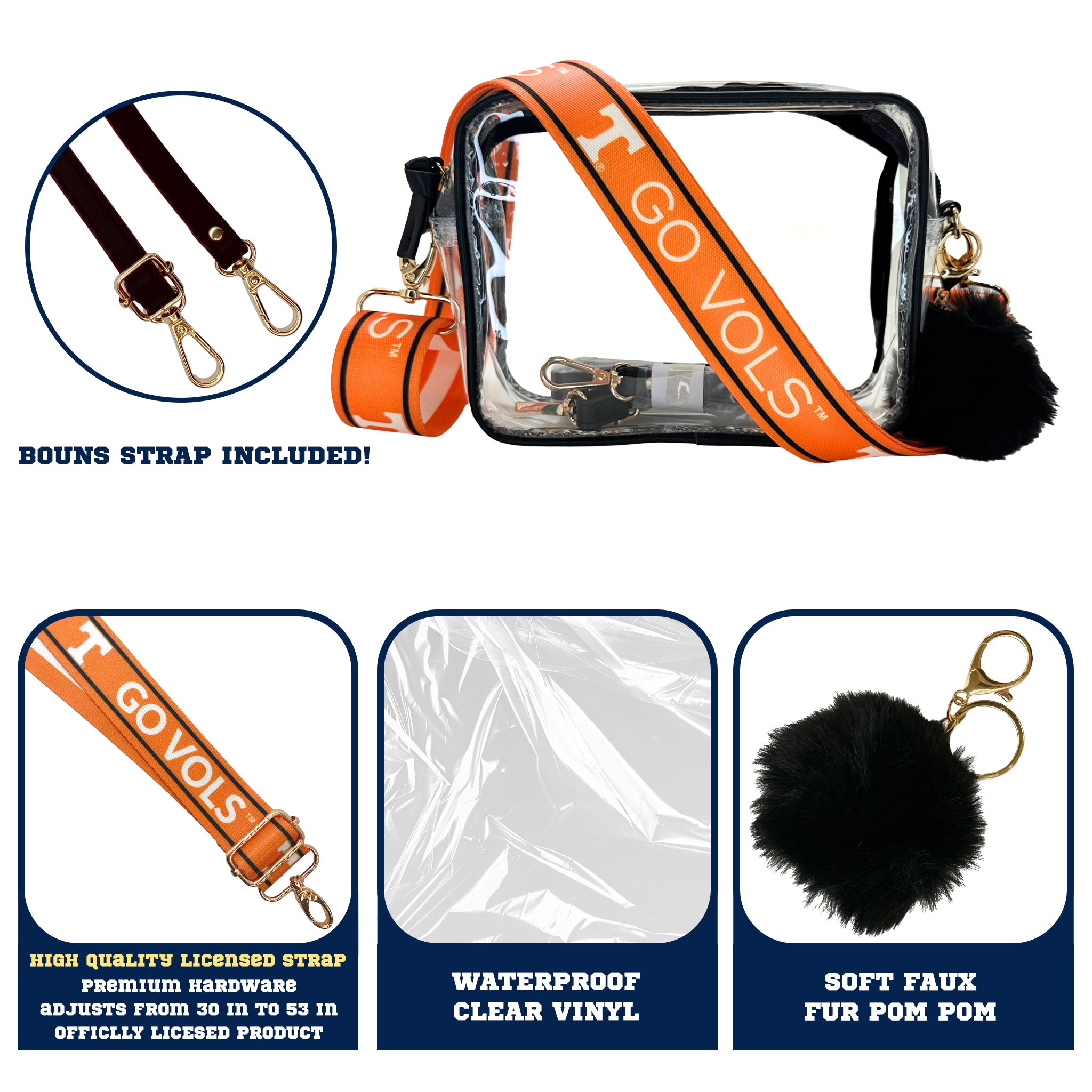 Tennessee Vols Purse Set w/Licensed Strap