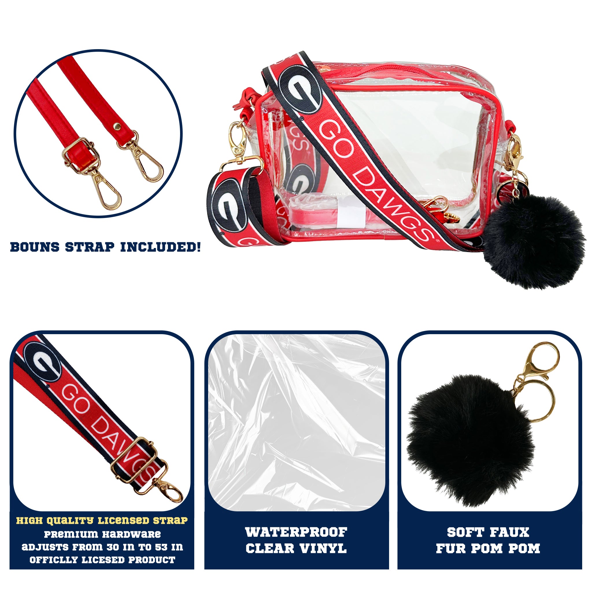 Georgia Bulldogs Purse Set w/Licensed Strap