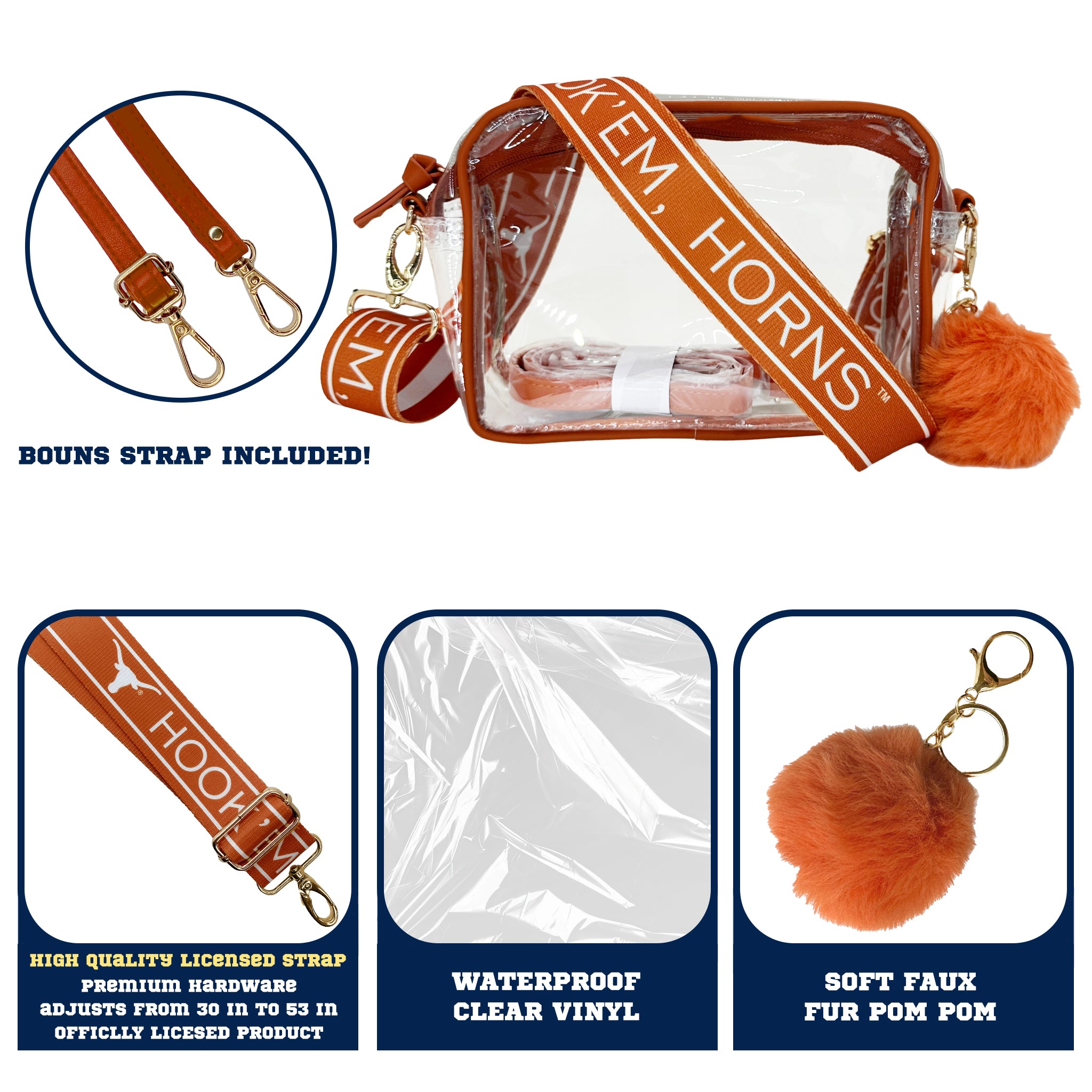 Texas Longhorns Purse Set w/Licensed Strap