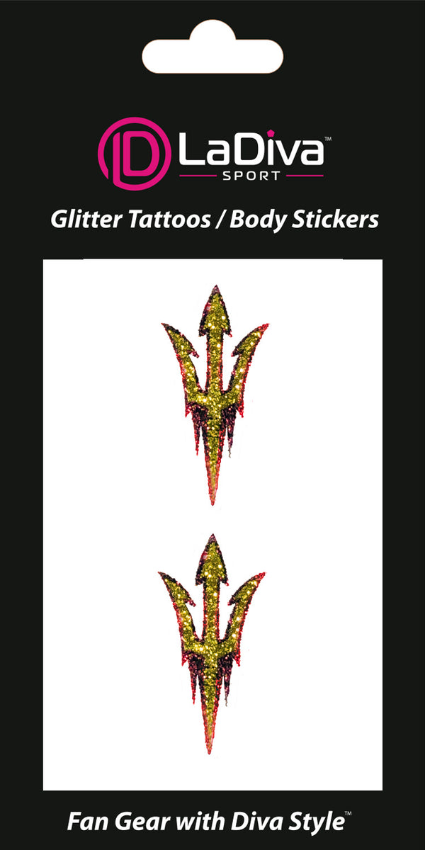 Arizona State Sun Devils Pitchfork Glitter Tattoo 2-Pack