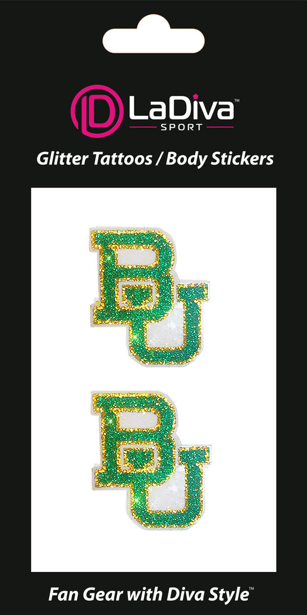 Baylor Bears BU Glitter Tattoo 2-Pack