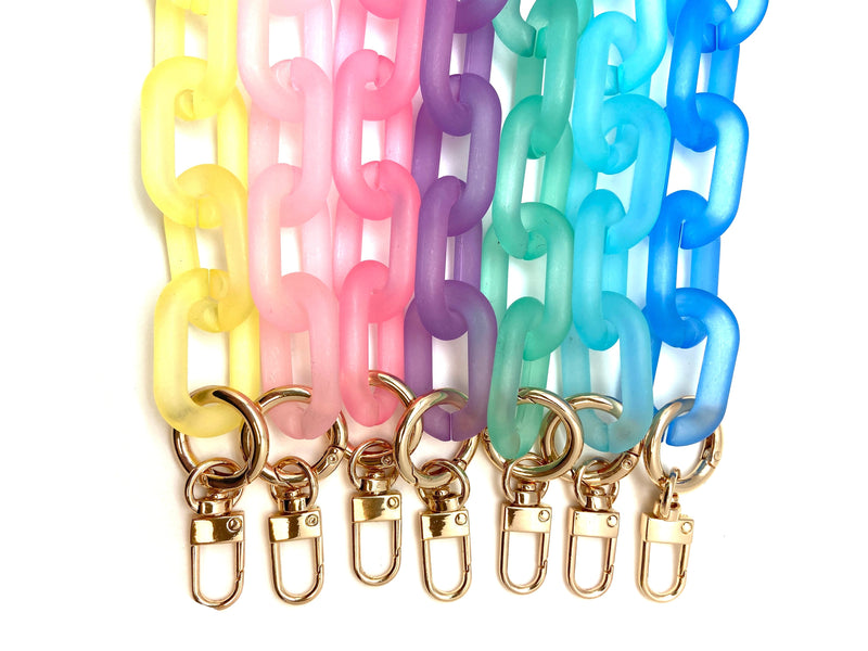 Frosted Acrylic Chains 2 Sizes - Assorted Colors