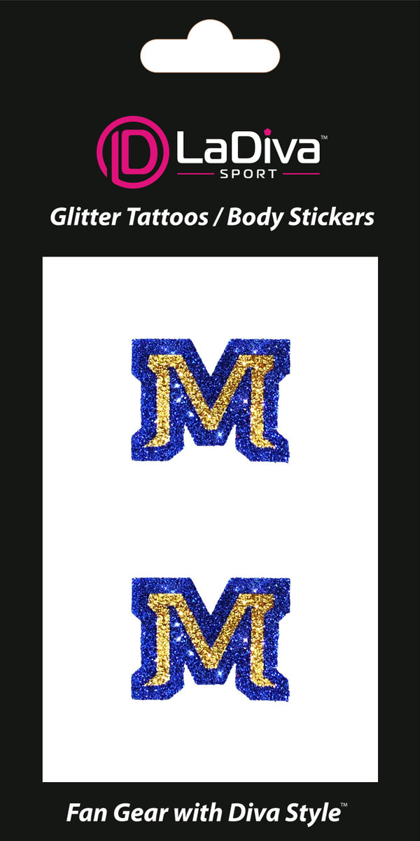 Montana State Bobcats M Glitter Tattoo 2-Pack