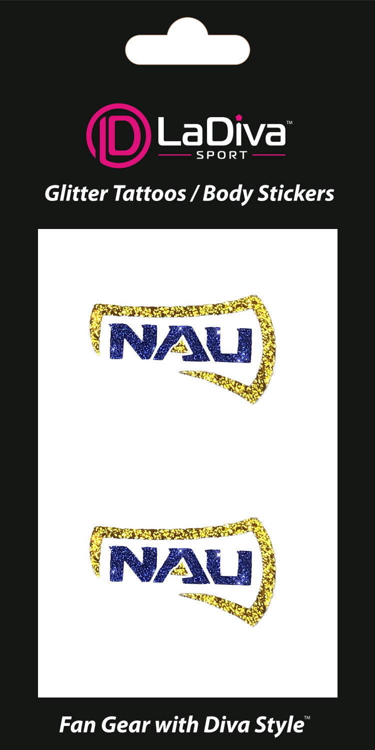 Northern Arizona Lumberjacks NAU Axe Glitter Tattoo 2-Pack