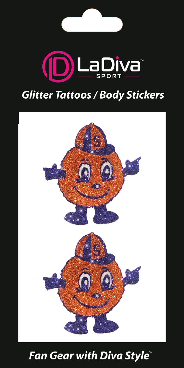 Syracuse Orange Otto Glitter Tattoo 2-Pack