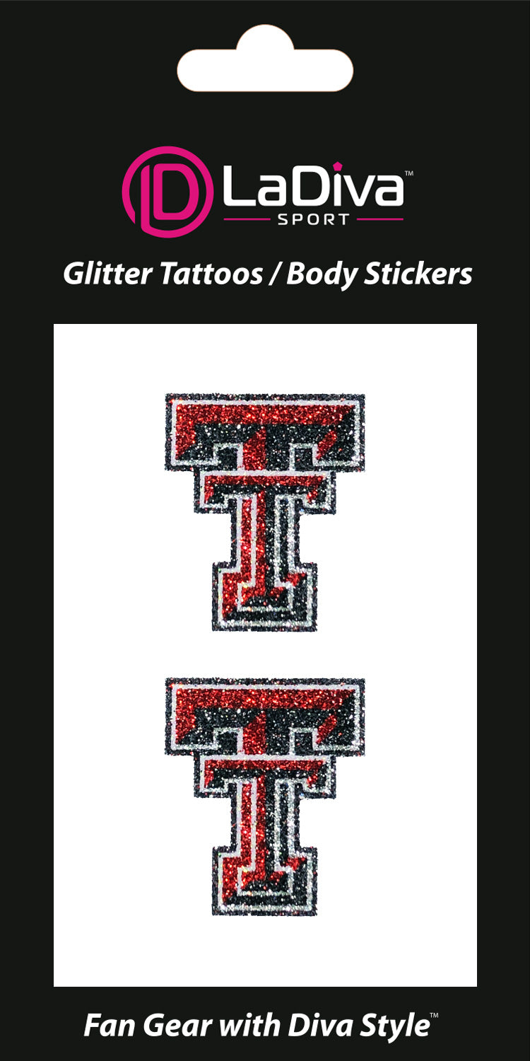 Texas Tech Red Raiders TT Glitter Tattoo 2-Pack