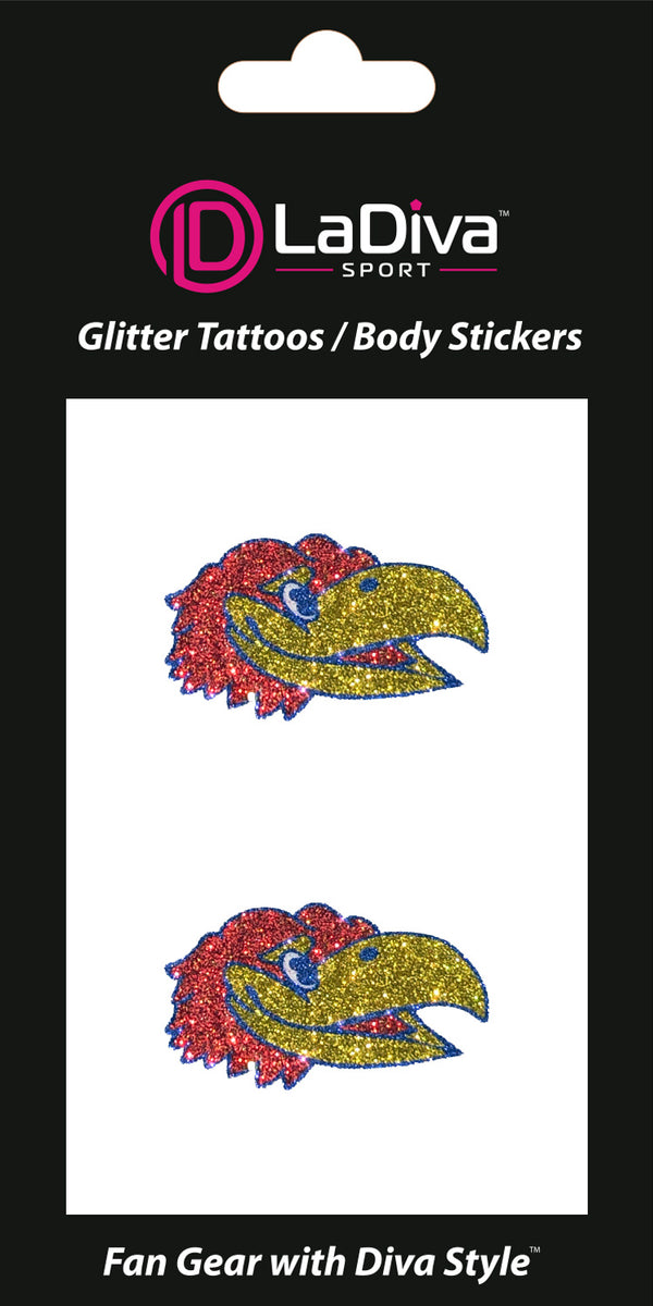 Kansas Jayhawks  Glitter Tattoo 2-Pack