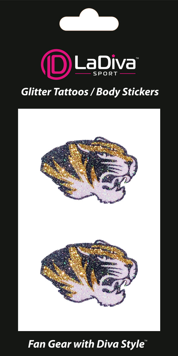 Missouri Tigers Glitter Tattoo 2-Pack