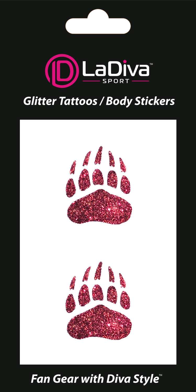 Montana Grizzlies Paw Print Glitter Tattoo 2-Pack