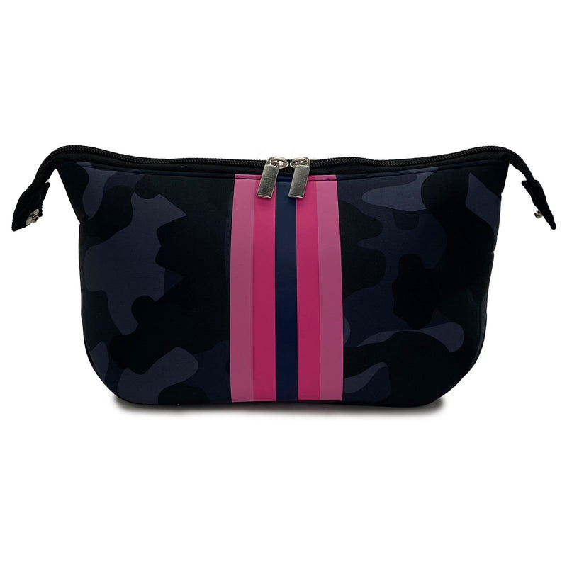 Neoprene Cosmetic/Travel Bag Midnight Camo & Hot Pink