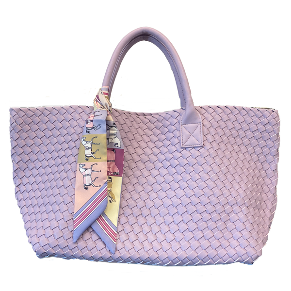 Ibiza Hand Woven Tote Bag in Lilac