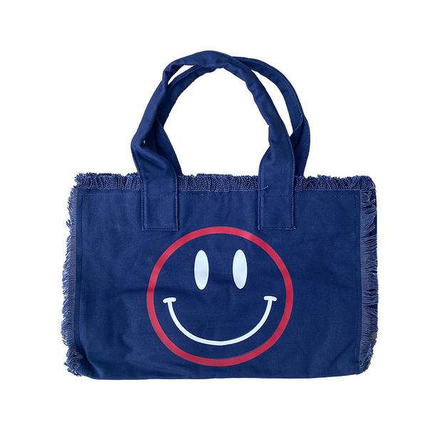 Smiley Tote- Navy