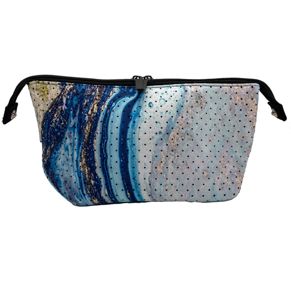 Neoprene Cosmetic/Travel Bag Geode Light Blue