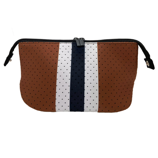 Neoprene Cosmetic/Travel Bag Caramel Stripe