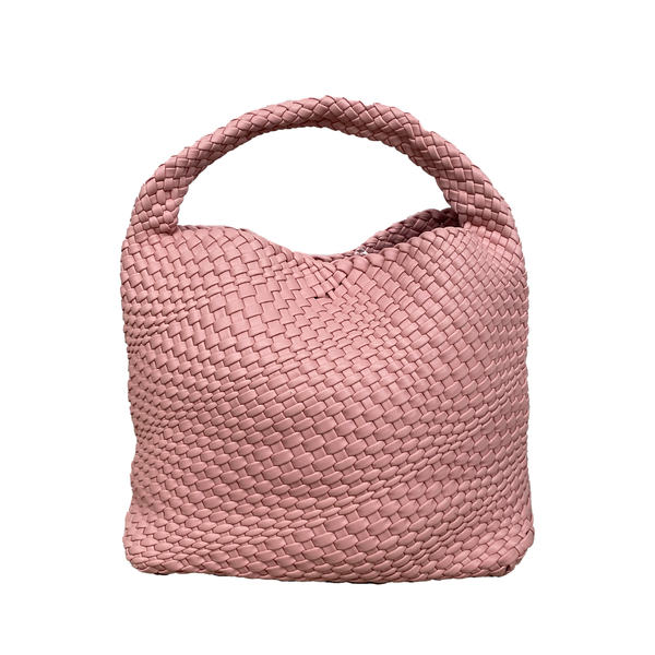 Martinique Hand Woven Handle Tote Bag in Blush