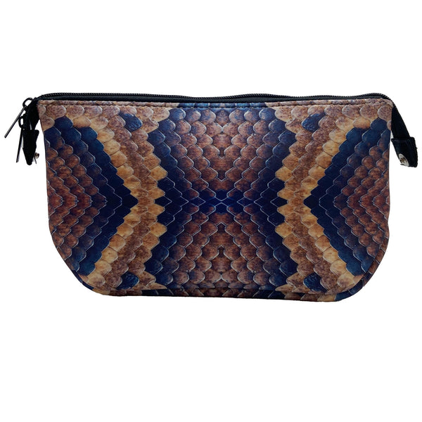 Neoprene Cosmetic/Travel Bag Blue Python